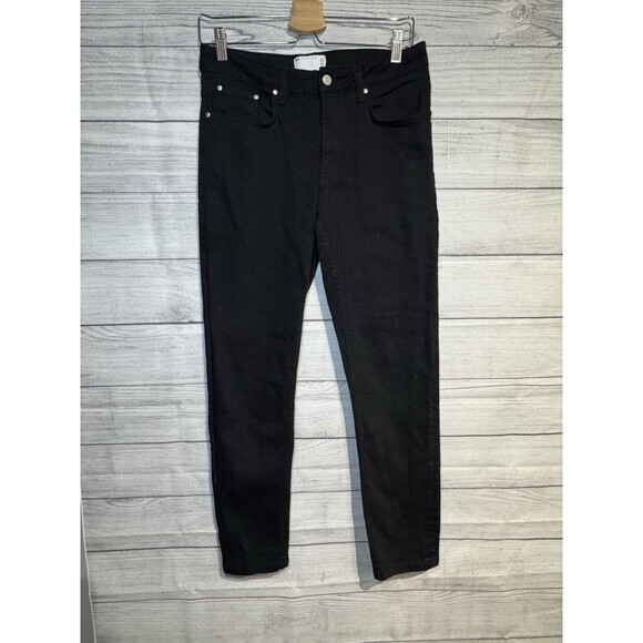 Asos Jeans Womens 8 Black Denim Curve High Waist Skinny Zip Fly Stretch New - Picture 1 of 4